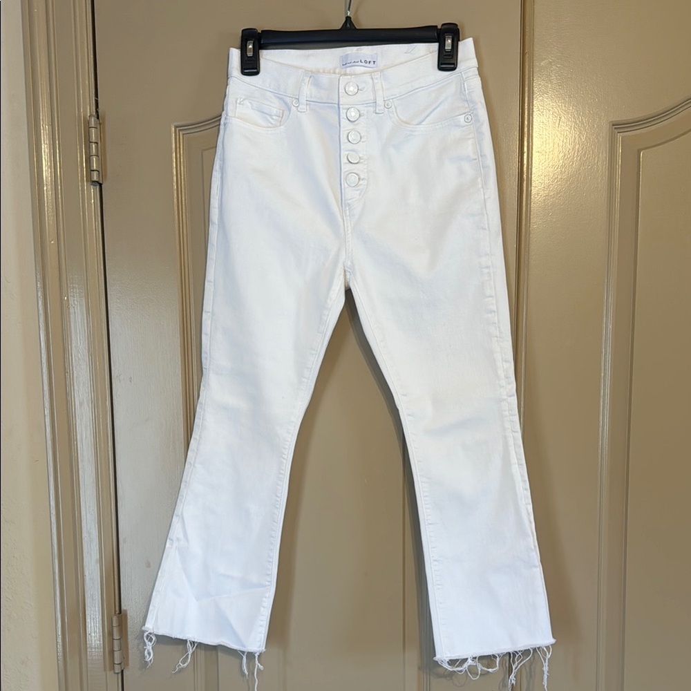Loft size 26 (women’s size 2) white straight leg jeans
